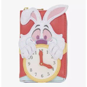 Loungefly Disney Alice In Wonderland White Rabbit Wallet Watch Zip Around New